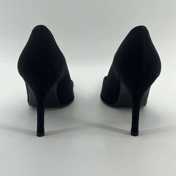 Stuart Weitzman Black Satin Closed Toe Heels 4" Size 8 1/2 Medium - Picture 4 of 14